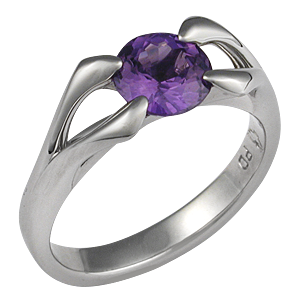 Carved Branch Unique Engagement Ring with Sapphire
