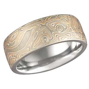 Handmade Mokume Gane Wedding Band