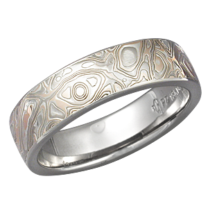 Handcrafted Mokume Wedding Band