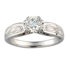 Vintage Curlicue Solitaire Engagement Ring - top view