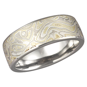 Summer Mokume Band with a Light Etch