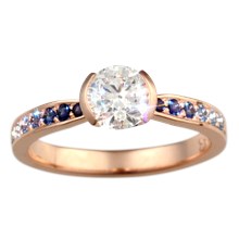 Elegant Tapered Sparkle Engagement Ring - top view
