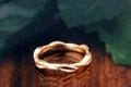 Simple and Nature-Inspired Leaf Wedding Band