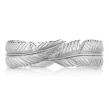 Feather Embrace Wedding Band - top view
