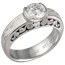 Mokume Curls Engagement Ring with Etched Platinum