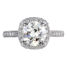 Classic Halo Engagement Ring - top view