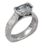 Mokume Cathedral Engagement Ring with Montana Sapphire