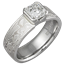 Mokume Solitaire Engagement with Etched Platinum and Radiant Diamond
