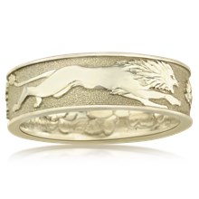 Lion Grapevine Satyr Wedding Band - top view