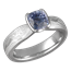 Mokume Solitaire Tapered Engagement Ring with Blue Sapphire