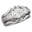 Carved Curls Engagement Ring with Green Diamond Enhancer
