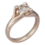 Carved Wing Engagement Ring with Champagne Diamond and Rose Gold