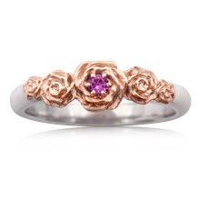 Five Rose Engagement Ring - top view