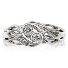 Two Stone Tree Branch Engagement Ring - top view