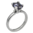 Carved Leaf Engagement Ring with a Purple Sapphire