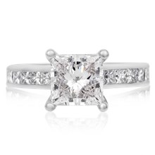 Classy Princess Cathedral Engagement Ring - top view