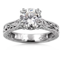 Delicate Vintage Solitaire Engagement Ring - top view
