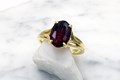 Delicate Tree Branch Engagement Ring with Starbrite Garnet