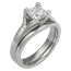 Carved Wing Engagement Ring Bridal Set
