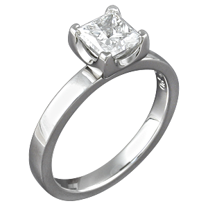 Modern Solitaire Engagement Ring with Four Cutouts