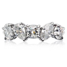 Mixed Shapes Luxury Diamond Wedding Band - top view