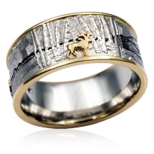 Two Tone Journey Band with Diamonds