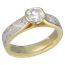 Yellow Gold Mokume Cathedral Engagement Ring