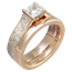 Mokume Cathedral Bridal Set