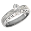 Mokume Curls Engagement Ring with a Marquise Cut Diamond