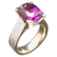 Mokume Cathedral Engagement Ring with Amethyst