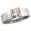 Mokume Solitaire Princess Engagement Ring with Champagne Diamond