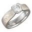 Mokume Solitaire Tapered Engagement Ring with Champagne Mokume