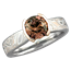 Mokume Solitaire Tapered Engagement Ring with a Cognac Sapphire