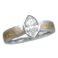 Mokume Solitaire Tapered Engagement Ring with a Marquise Diamond