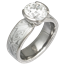 Mokume Solitaire Tapered Engagement Ring with White Mokume