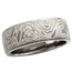 Champagne Mokume Wedding Band with Light Etch
