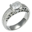 Mokume Curls Engagement Ring with a Cushion Cut Diamond