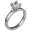 Carved Leaf Engagement Ring with Cushion Cut Diamond