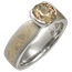 Trigold Mokume Solitaire Tapered Engagement Ring