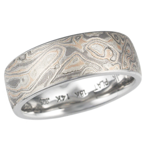 Mokume Wedding Band