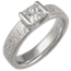 Mokume Princess Solitaire Engagement Ring with 0.47 Ct