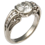 White Gold Carved Curls Engagement Ring