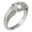 Carved Curls Engagement Ring with Moissanite