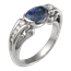 Carved Curls Engagement Ring with Oval Blue Sapphire