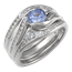 Carved Wave Engagement Ring with Custom Enhancer