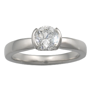 Modern Taper Engagement Ring with 0.55 Ct Diamond