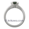 Bicolor Sapphire Mokume Solitaire Straight, Tapered Head Engagement Ring Bicolor Sapphire Mokume Solitaire Straight, Tapered Head Engagement Ring