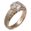 Champagne Mokume Curls Engagement Ring with 1.00 Ct Diamond