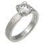 White Mokume Solitaire Tapered Engagement Ring with Custom Prongs