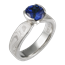 Blue Sapphire Mokume Solitaire Tapered Engagement Ring